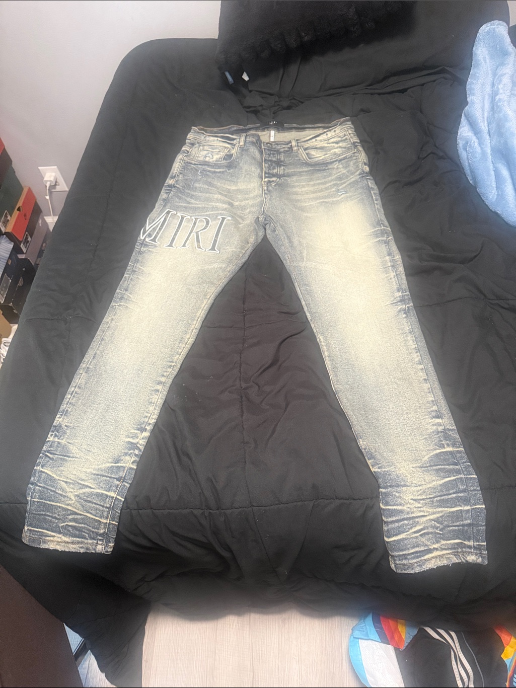 Amiri- Mike Amiri Core Logo Bandana Jacquard Jeans Vintage Indigo